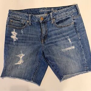 American Eagle Outfitters Distressed Blue Jean Shorts